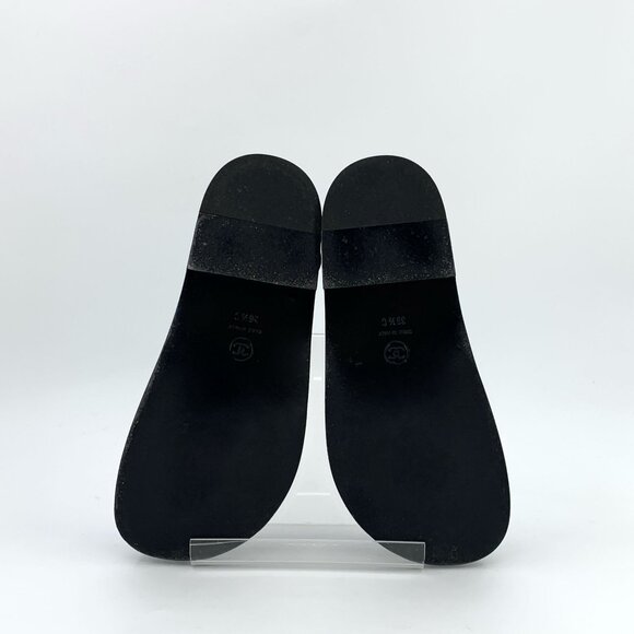 Chanel Black Leather Double Strap Sandals Made In Italy Size 36.5 - Picture 7 of 9